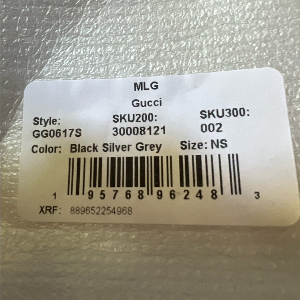 GUCCI WOMENS SQUARE/RECTANGLE BLACK SILVER GREY FASHION DESIGNER EYEWEAR New - Picture 5 of 5